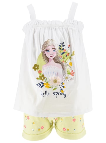 Disney Frozen 2tlg. Outfit: Sommer-Set Elsa Shirt und Short in Weiß