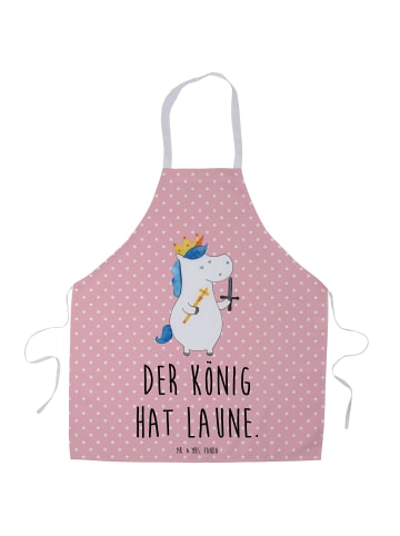 Mr. & Mrs. Panda Barista Schürze Einhorn König mit Schwert mit S... in Rot Pastell