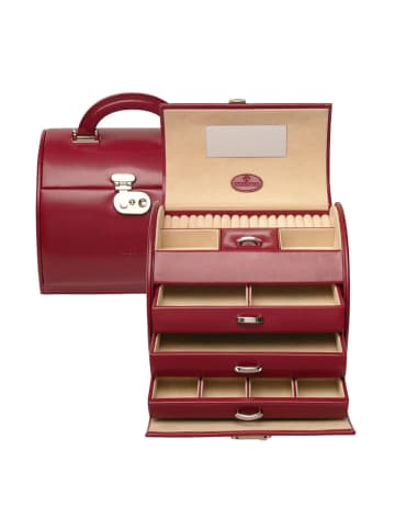 Windrose Merino Schmuckkasten 22.5 cm in rot