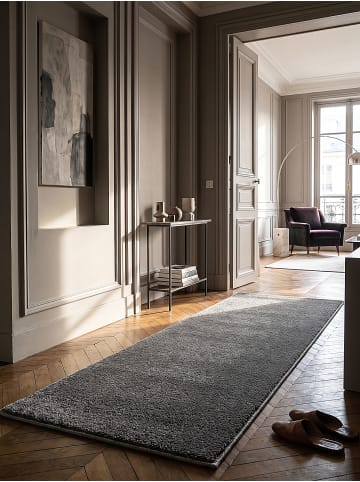 KADIMA DESIGN BORMIDA Teppich Hochflor Anthrazit 80x150 Uni Polypropylen Wohnzimmer in Anthrazit