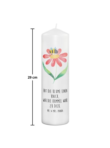 Mr. & Mrs. Panda Kerze Hummel Blume mit Spruch in Weiß