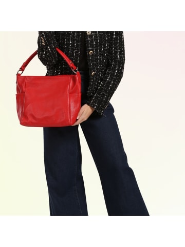 Toscanto Toscanto Schultertasche Leder rot ca. 37cm