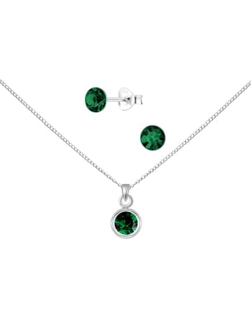 Alexander York Schmuckset SOLITÄR emerald in 925 Sterling Silber, 4-tlg. in silber