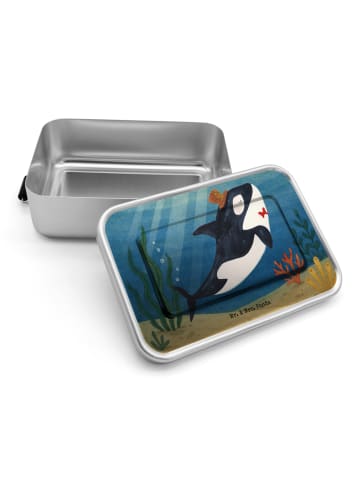 Mr. & Mrs. Panda Metall Brotdose Orca Zylinder Design ohne Spruch in Weiß