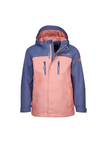 Trollkids Regenjacke "Nusfjord" in Lotusblau/Koralle