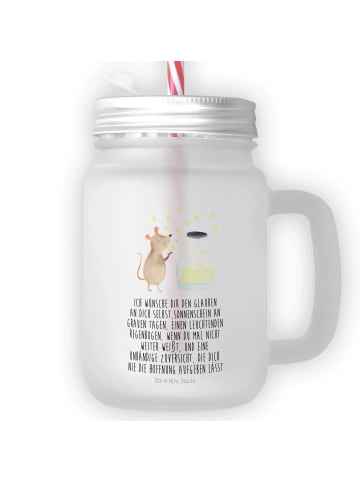 Mr. & Mrs. Panda Glas Maus Sterne mit Spruch in Transparent