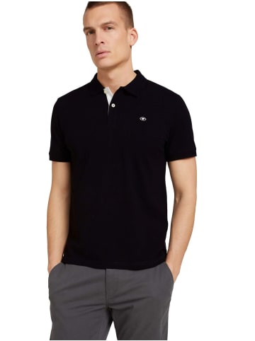 Tom Tailor Poloshirt BASIC CONTRAST in Schwarz