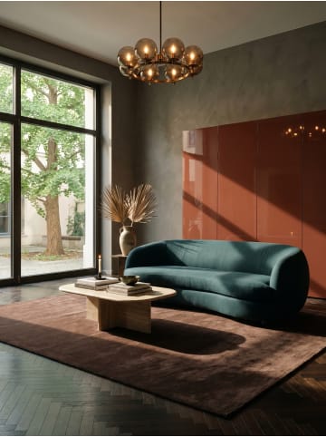 KADIMA DESIGN Teppich Kurzflor Uni rutschhemmend pflegeleicht Wohnzimmer Flur in Braun
