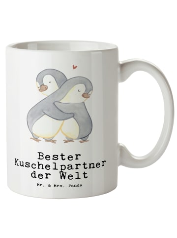 Mr. & Mrs. Panda Steinguttasse Pinguin Bester Kuschelpartner der... in Weiß