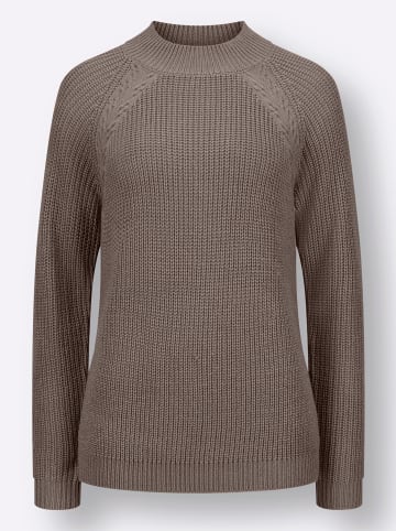 Sieh an! Langarm-Pullover in taupe