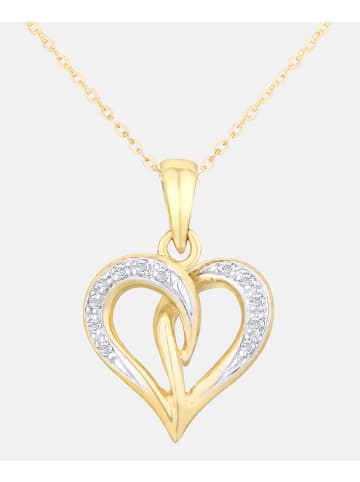 Diamant L'éternel Halskette mit Anhänger aus 375 Gelbgold mit Diamant Herz-Design