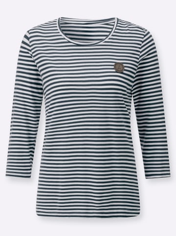 WITT WEIDEN Shirt in dunkelblau-weiß-geringelt