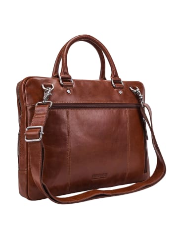 Leonhard Heyden Cambridge Aktentasche Leder 37 cm Laptopfach cognac