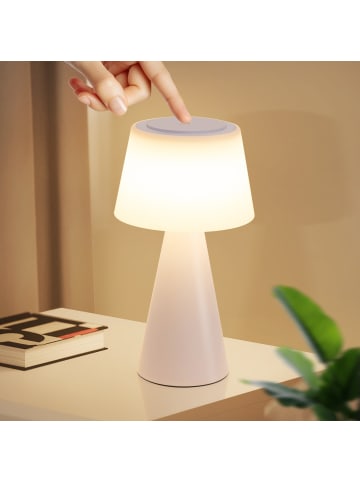ZMH Tischleuchte LED in weiß Touch Dimmbar 3600mhA Kabellos Akku