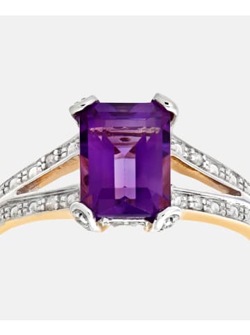 Diamant L'éternel Ring aus 375 Gelbgold mit Diamant mit Amethyst