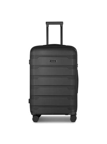 D&N South Dakota 4 Rollen Trolley M 66 cm mit Dehnfalte in black