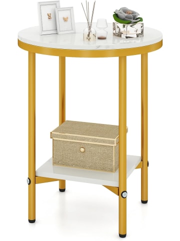 COSTWAY Beistelltisch φ40,5 x 51 cm in Weiß