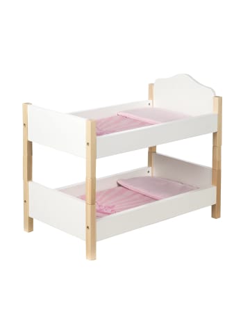 roba Puppenetagenbett Scarlett – weiß lackiert, teilbar, mit Kronenmotiv