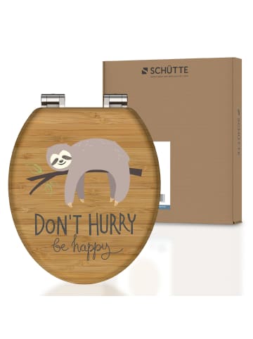 Schütte MDF WC Sitz DON'T HURRY mit Absenkautomatik - (L) 45 x (B) 37 x (H) 5 cm