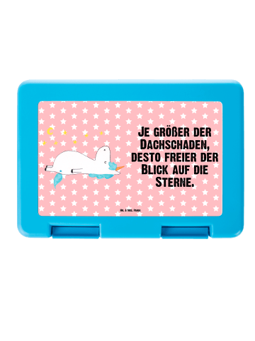 Mr. & Mrs. Panda Brotdose Einhorn Sternenhimmel mit Spruch in Rot Pastell