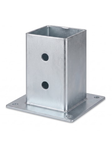 relaxdays 4 x Pfostenträger in Silber - 9 x 9 cm