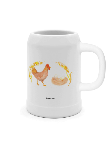 Mr. & Mrs. Panda Bierkrug Huhn Stolz ohne Spruch in Weiß