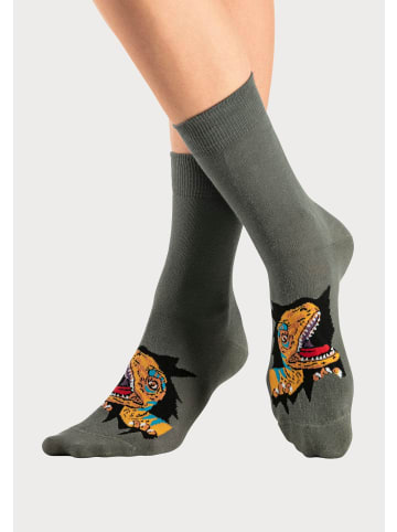 H.I.S Socken in navy, petrol, khaki, hellgrau-melange, blau