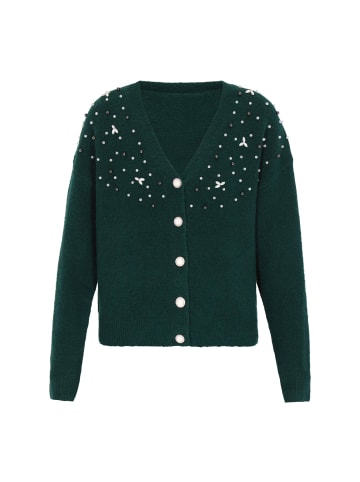 Albee Women Cardigan in Dark Green Melange