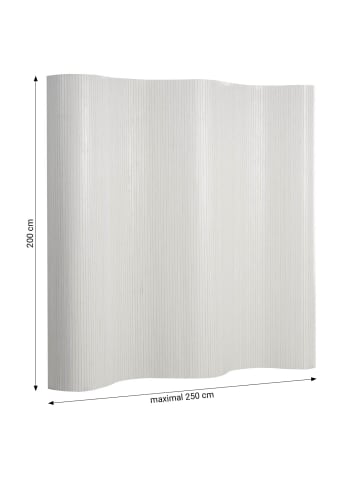 Homestyle4u Paravent Raumteiler in Weiß washed 250x200 cm