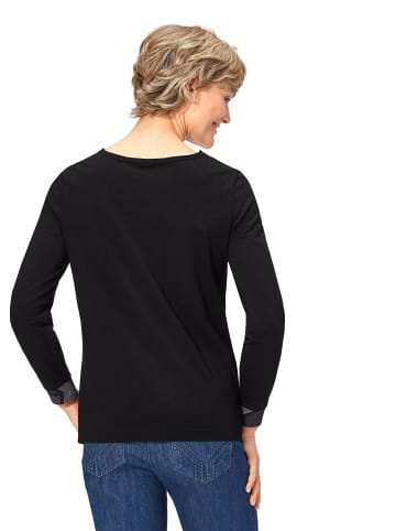 WITT WEIDEN Rundhalsshirt in schwarz-rot-gemustert