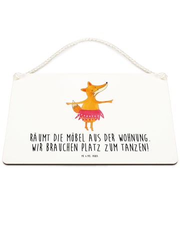 Mr. & Mrs. Panda Schild Fuchs Ballerina mit Spruch in Transparent