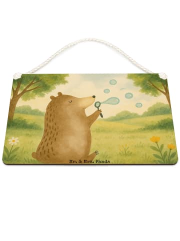 Mr. & Mrs. Panda Schild Bär Seifenblasen Design ohne Spruch in Weiß