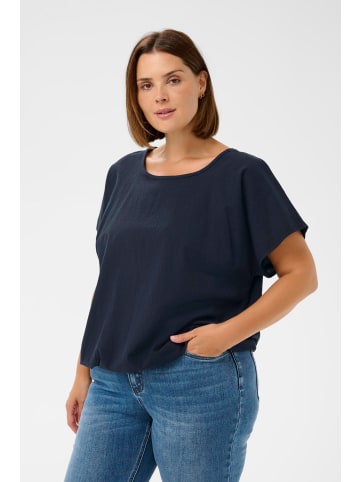 KAFFE curve Bluse kurzarm KCnana Loose fit in Midnight Marine