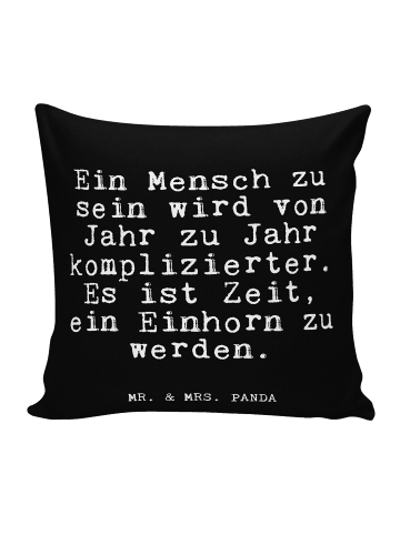 Mr. & Mrs. Panda Kopfkissen Ein Mensch zu sein... mit Spruch in Schwarz