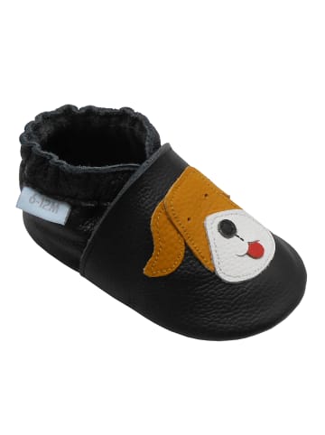 Basrakids Baby Krabbelschuhe aus Leder, weiche Lauflernschuhe mit rutschfester Sohle 