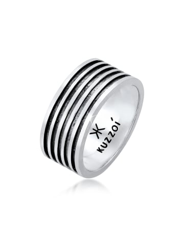 KUZZOI Ring 925 Sterling Silber in Grau