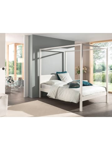 58 aufm Kessel HIMMELBETT Kathleen 208x191x148 aus Massivholz in Weiß
