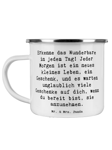 Mr. & Mrs. Panda Teetasse Spruch Erleuchtung im Alltag mit Spruch in Weiß