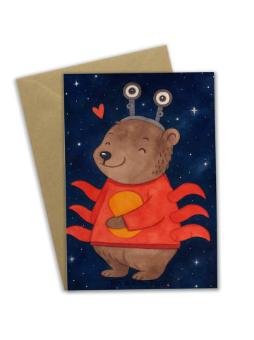 Mr. & Mrs. Panda Babykarte Krebs Astrologie Design ohne Spruch in Weiß
