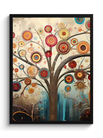 MuchoWow Poster mit Leiste Stilvoller Baum