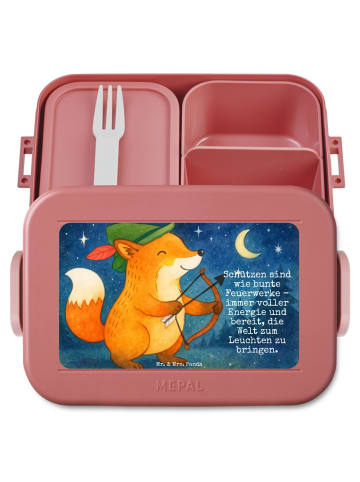 Mr. & Mrs. Panda Bento Box Schütze Astrologie Design mit Spruch in Rot Pastell