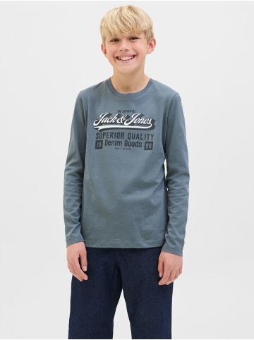 JACK & JONES Junior Langarmshirt JJELOGO TEE LS O-NEC 2 COL JNR in stormy weather