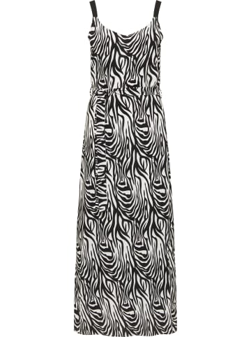 faina Damen Maxikleid Mit Zebra-Print in Schwarz Weiss