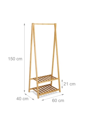 relaxdays Kleiderständer in Natur - (H)150 cm