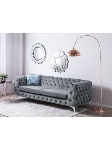 Beliani 3-Sitzer Sofa SOTRA in Grau/Silber - (W) 224 x (H) 70 x (L) 85 cm