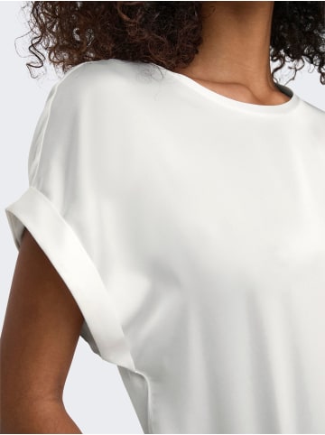 ONLY Glänzendes Silky Shirts Oberteil mit Seiden Optik in Weiß