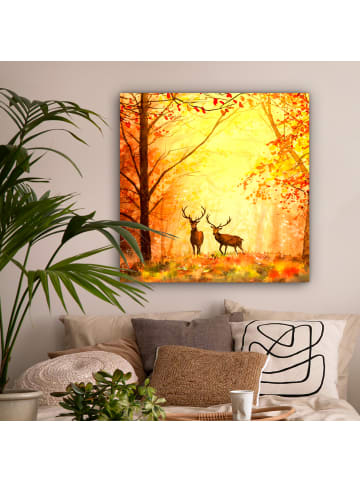 MuchoWow Leinwand Bilder Herbsthirsche