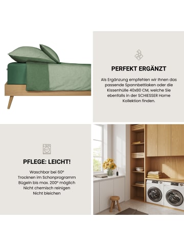 Schiesser Feinbiber-Bettwäscheset Doubleface in Grün