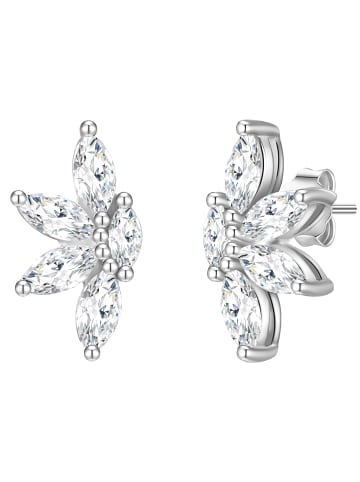 Glanzstücke München Ohrstecker Blume aus Sterling Silber mit Zirkonia in silber