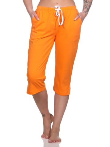 NORMANN Schlafanzug CapriHose lang Mix & Match in orange